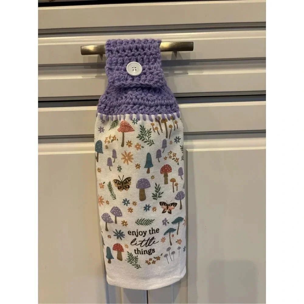 Crochet Top Kitchen Towel-Enjoy the little things